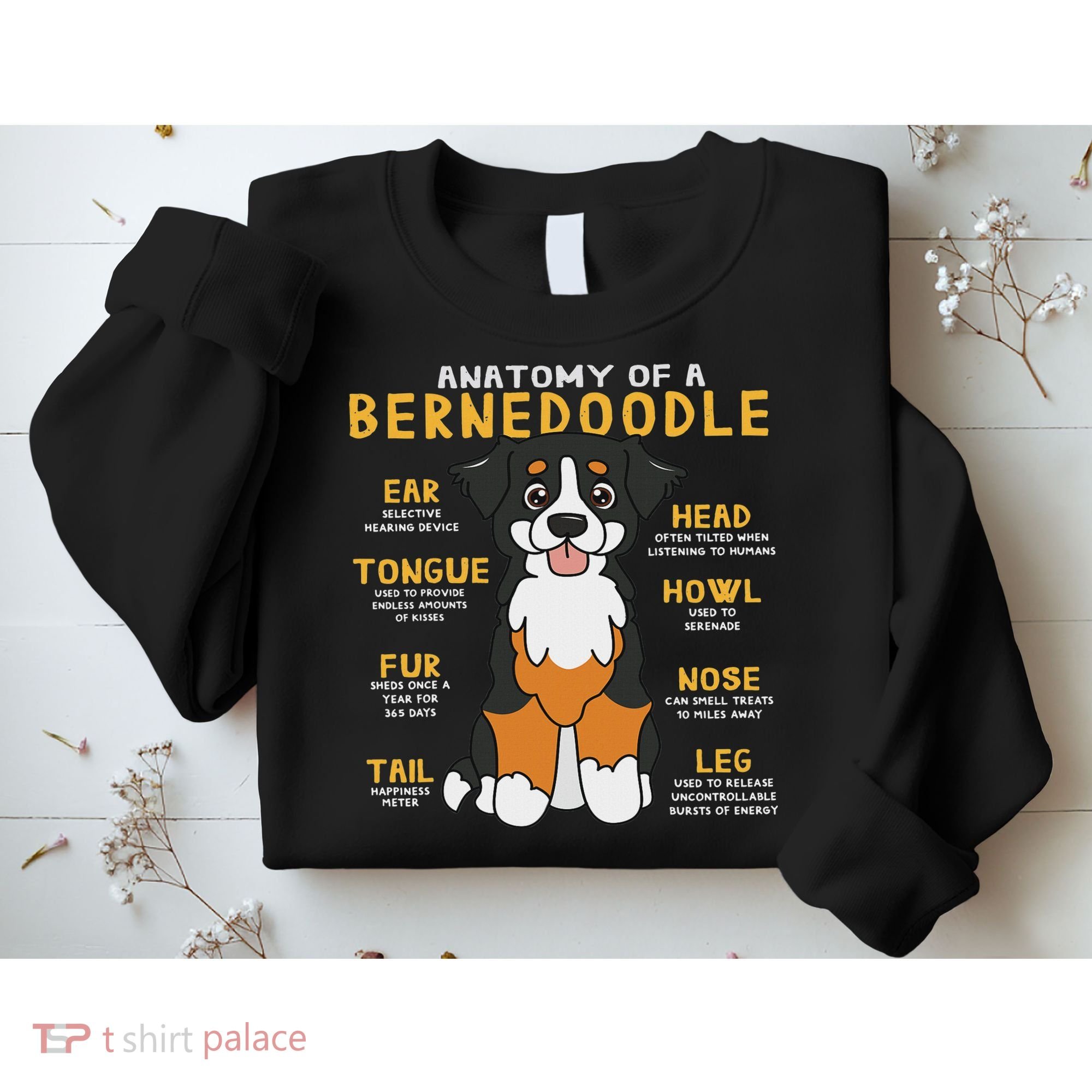 Bernedoodle Anatomy Funny Dog Mom Dad Cute Gift Sweatshirt