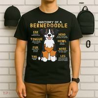 Bernedoodle Anatomy Funny Dog Mom Dad Cute Gift T-Shirt thumb 6