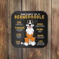 Bernedoodle Anatomy Funny Dog Mom Dad Cute Gift Coaster thumb 0
