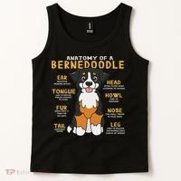 Bernedoodle Anatomy Funny Dog Mom Dad Cute Gift Tank Top thumb 2