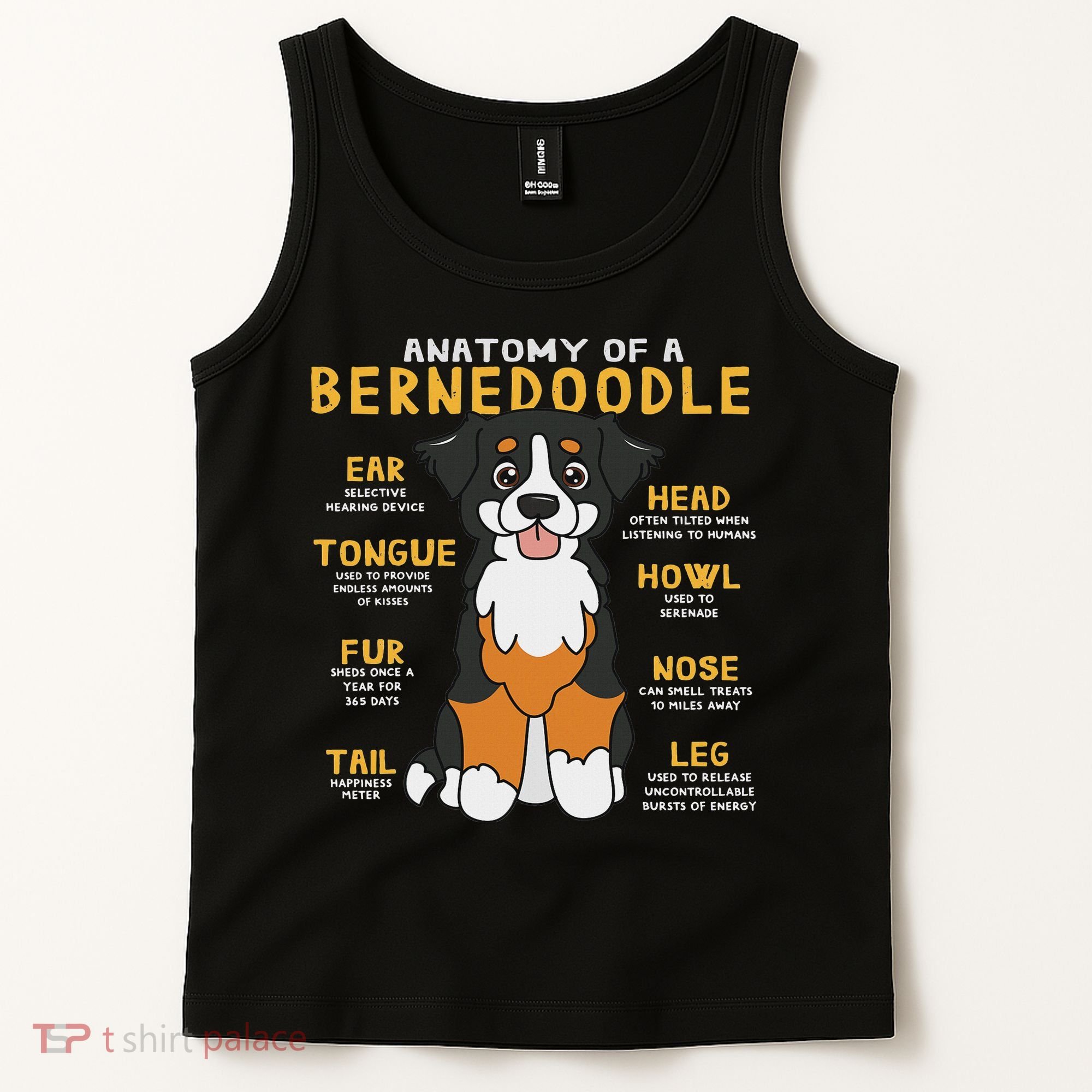 Bernedoodle Anatomy Funny Dog Mom Dad Cute Gift Tank Top