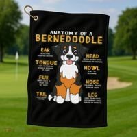 Bernedoodle Anatomy Funny Dog Mom Dad Cute Gift Golf Towel thumb 1