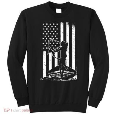 Bowfishing American Flag Bow Hunting Fish Sweatshirt