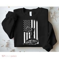 Bowfishing American Flag Bow Hunting Fish Sweatshirt thumb 2