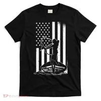 Bowfishing American Flag Bow Hunting Fish T-Shirt thumb 0