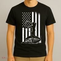 Bowfishing American Flag Bow Hunting Fish T-Shirt thumb 3