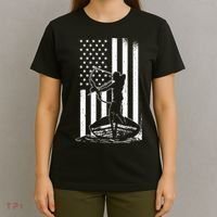 Bowfishing American Flag Bow Hunting Fish T-Shirt thumb 4