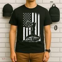 Bowfishing American Flag Bow Hunting Fish T-Shirt thumb 6