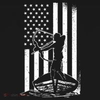 Bowfishing American Flag Bow Hunting Fish T-Shirt thumb 7