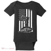Bowfishing American Flag Bow Hunting Fish Baby Bodysuit thumb 0