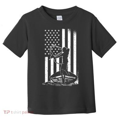 Bowfishing American Flag Bow Hunting Fish Toddler T-Shirt
