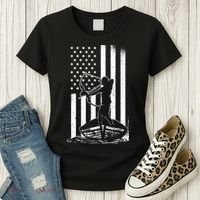 Bowfishing American Flag Bow Hunting Fish Women's T-Shirt thumb 3