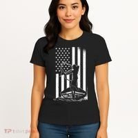 Bowfishing American Flag Bow Hunting Fish Women's T-Shirt thumb 4