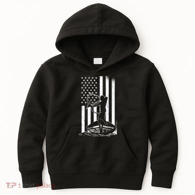 Bowfishing American Flag Bow Hunting Fish Kids Hoodie
