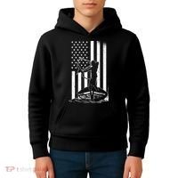 Bowfishing American Flag Bow Hunting Fish Kids Hoodie thumb 4