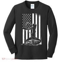 Bowfishing American Flag Bow Hunting Fish Kids Long Sleeve Shirt thumb 0