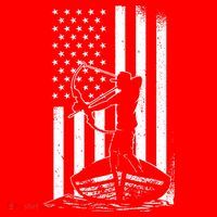 Bowfishing American Flag Bow Hunting Fish Santa Hat thumb 1