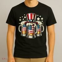Beer American Flag Usa 4th Of July Party Drinking Women T-Shirt thumb 3
