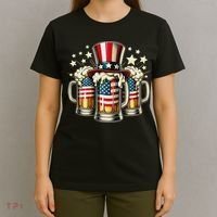Beer American Flag Usa 4th Of July Party Drinking Women T-Shirt thumb 4