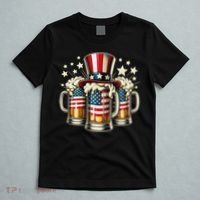 Beer American Flag Usa 4th Of July Party Drinking Women T-Shirt thumb 5