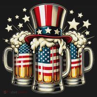 Beer American Flag Usa 4th Of July Party Drinking Women T-Shirt thumb 7