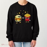 Burger And Fries Friends Cheeseburger Hamburger Women's Sweatshirt thumb 0