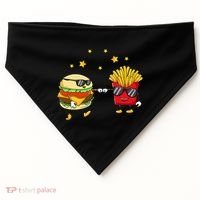 Burger And Fries Friends Cheeseburger Hamburger USA-Made Doggie Bandana thumb 0