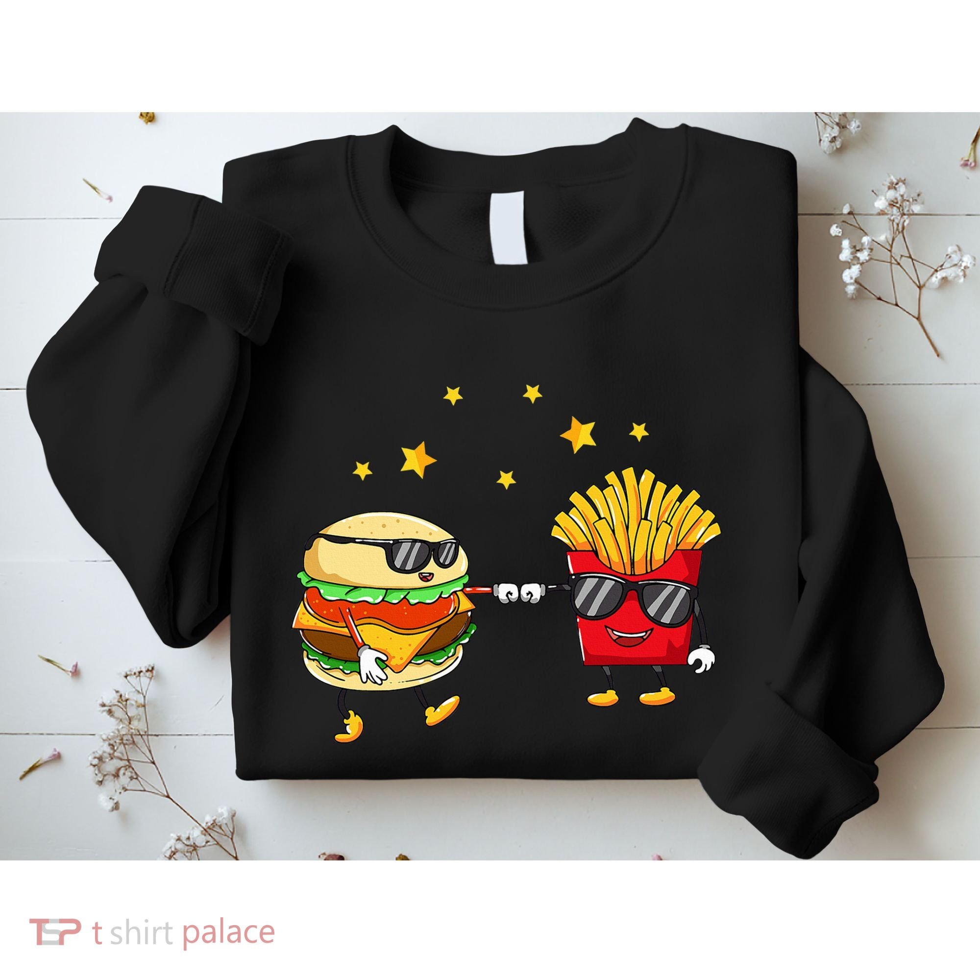 Burger And Fries Friends Cheeseburger Hamburger Sweatshirt