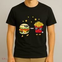 Burger And Fries Friends Cheeseburger Hamburger T-Shirt thumb 3