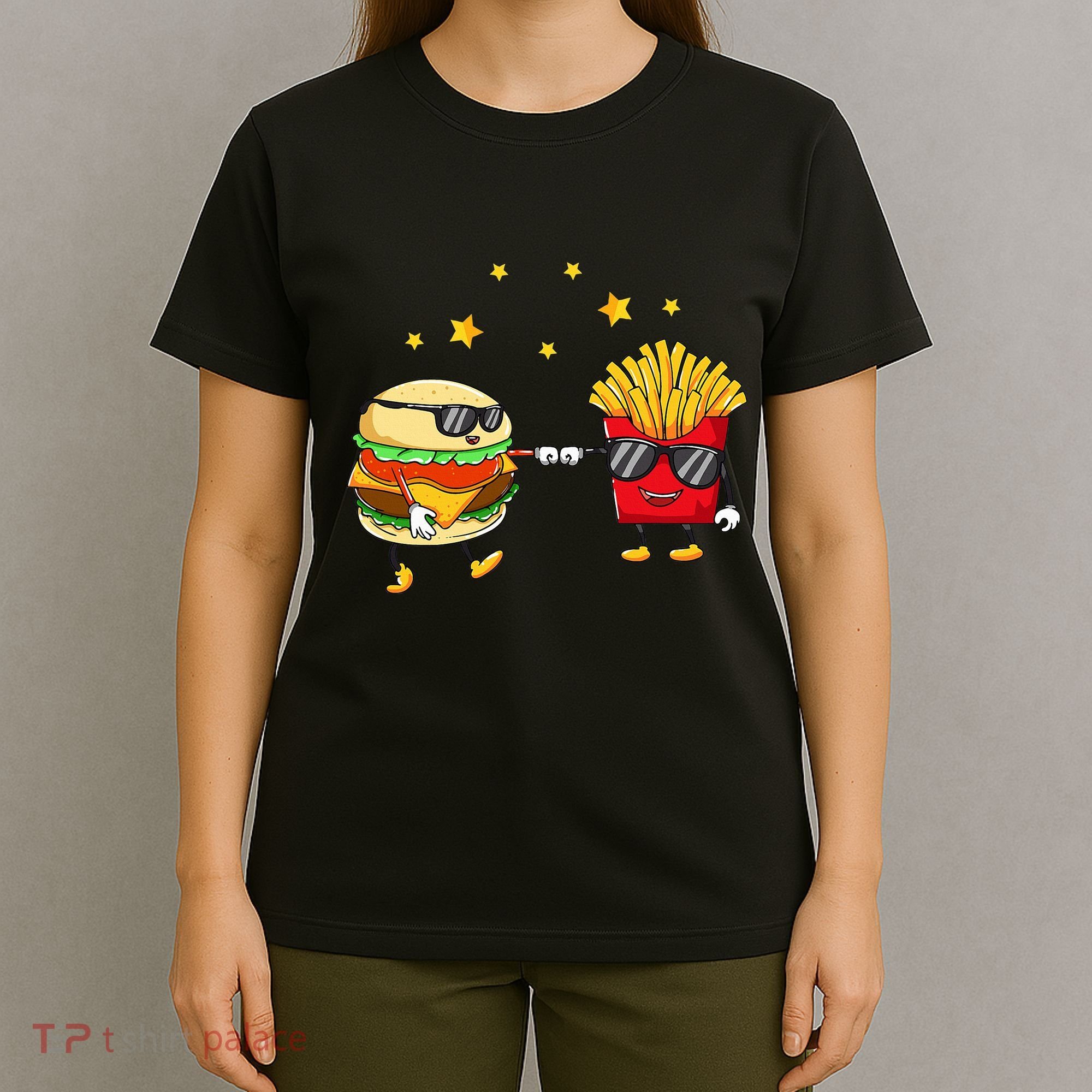 Burger And Fries Friends Cheeseburger Hamburger T-Shirt