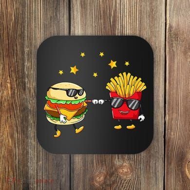 Burger And Fries Friends Cheeseburger Hamburger Coaster