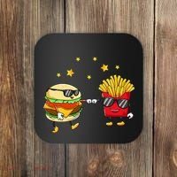 Burger And Fries Friends Cheeseburger Hamburger Coaster thumb 0