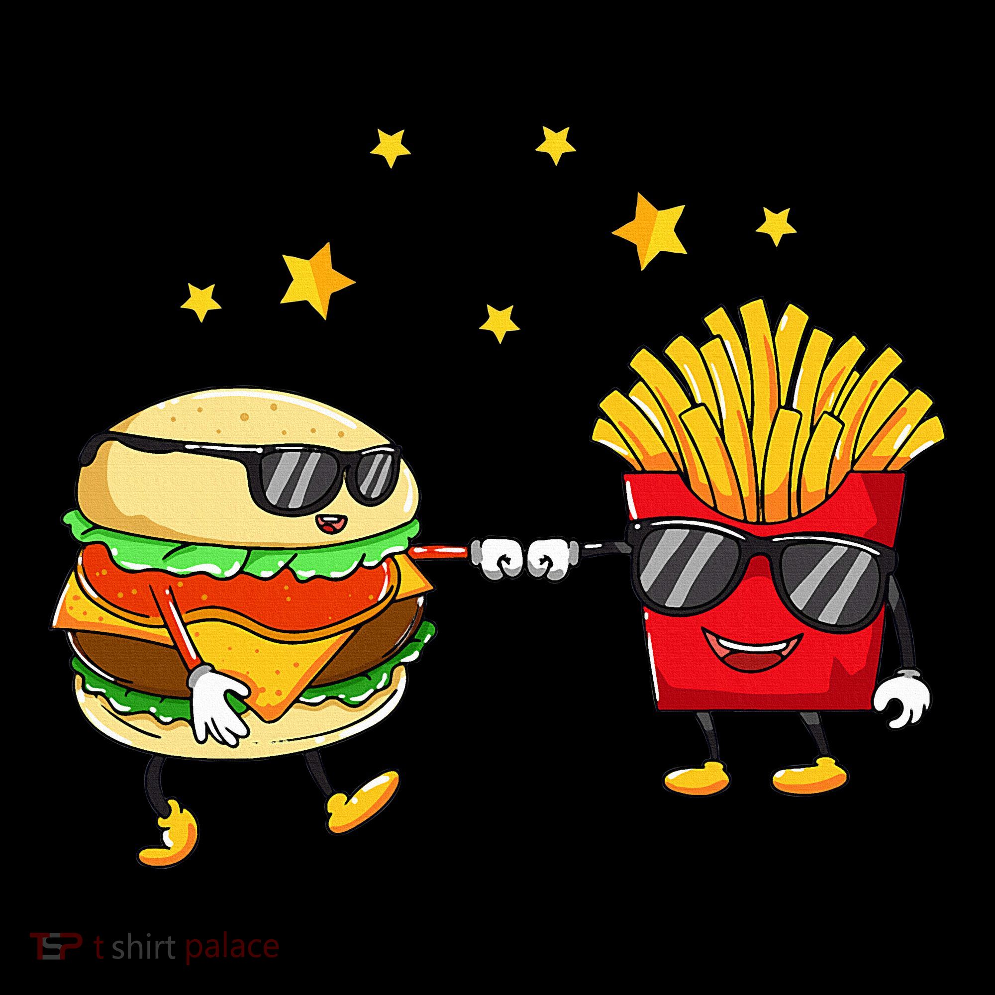 Burger And Fries Friends Cheeseburger Hamburger Women's Hoodie