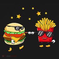 Burger And Fries Friends Cheeseburger Hamburger Mousepad thumb 1