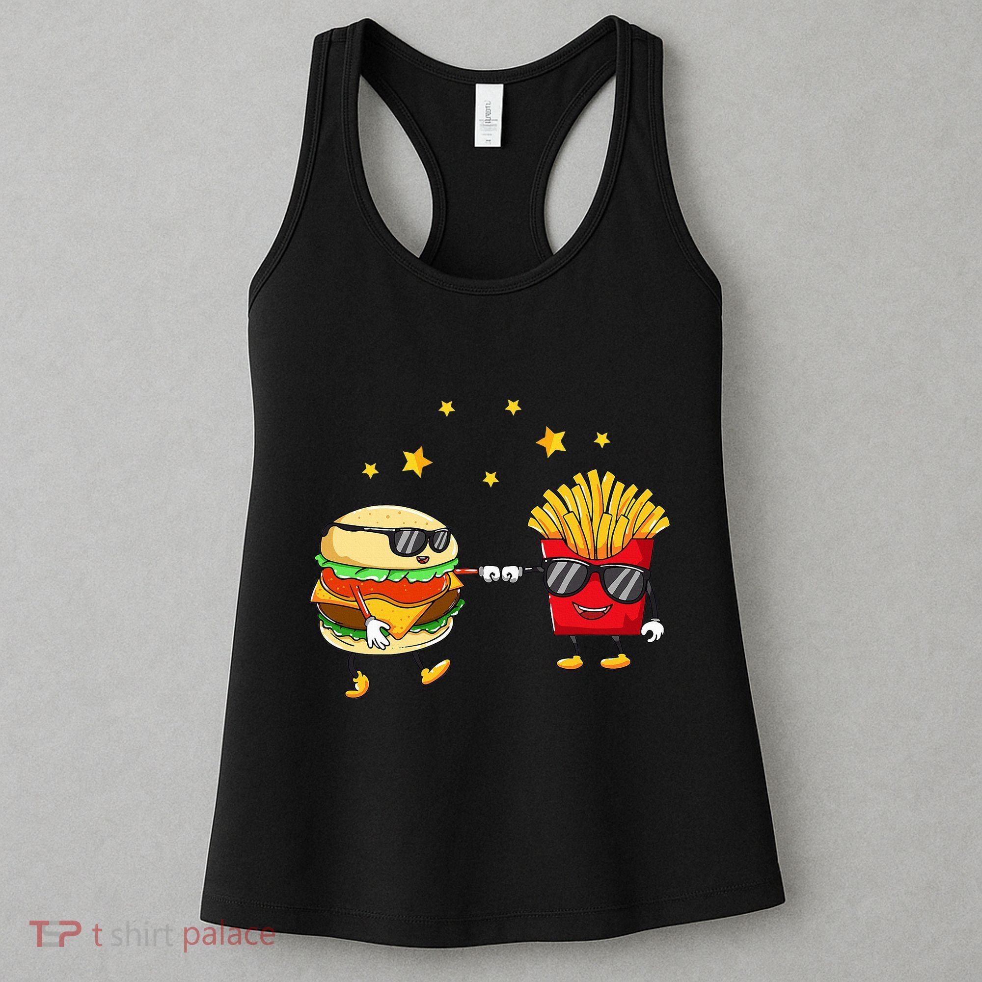 Burger And Fries Friends Cheeseburger Hamburger Women's Tank Top