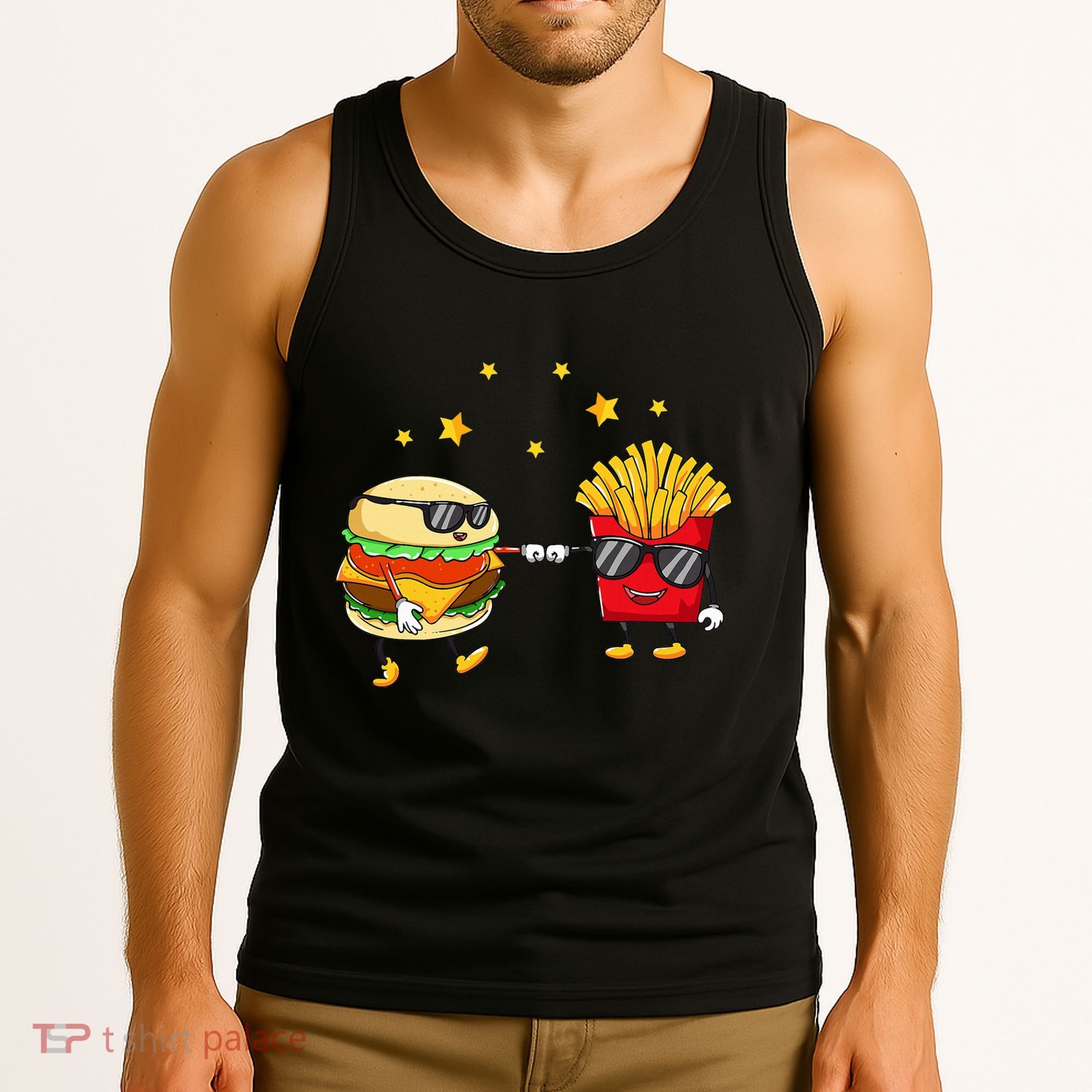 Burger And Fries Friends Cheeseburger Hamburger Tank Top