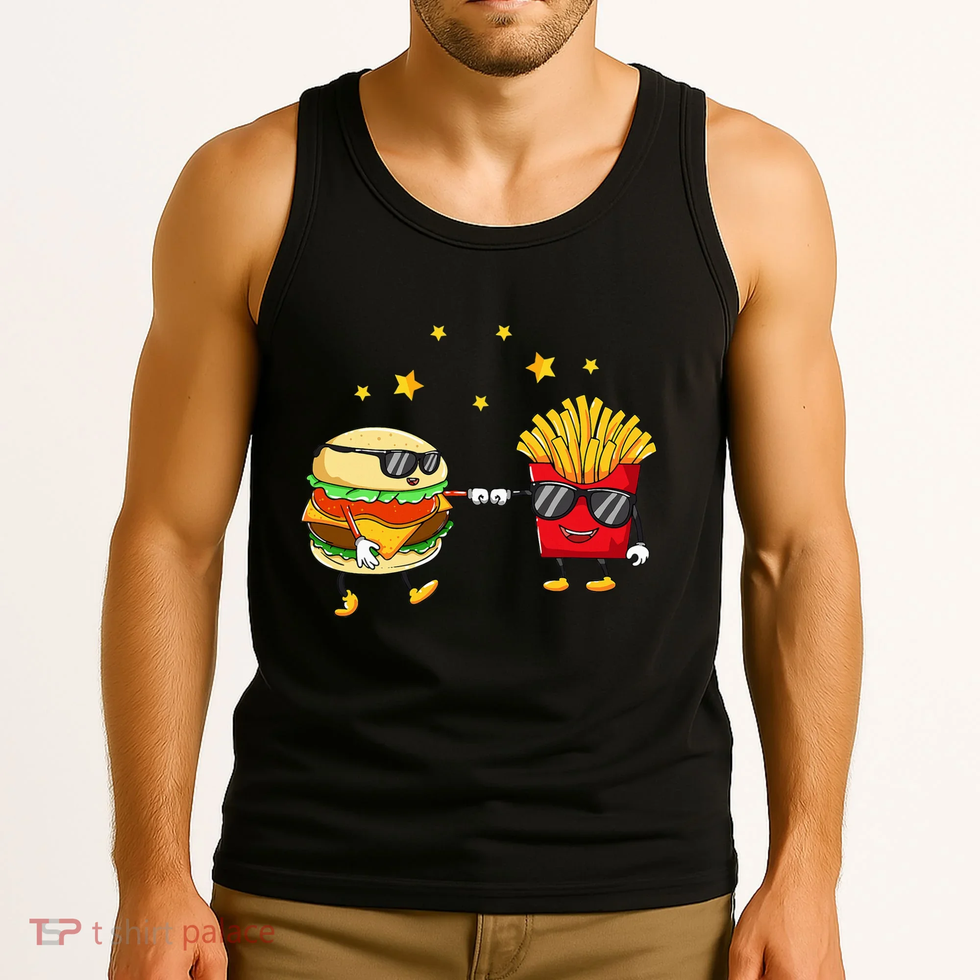Burger And Fries Friends Cheeseburger Hamburger Tank Top