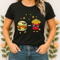 Burger And Fries Friends Cheeseburger Hamburger Women's T-Shirt thumb 2