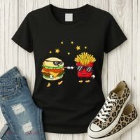 Burger And Fries Friends Cheeseburger Hamburger Women's T-Shirt thumb 3