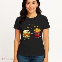 Burger And Fries Friends Cheeseburger Hamburger Women's T-Shirt thumb 4
