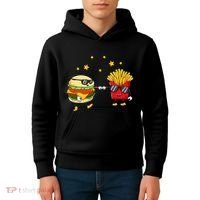Burger And Fries Friends Cheeseburger Hamburger Kids Hoodie thumb 4