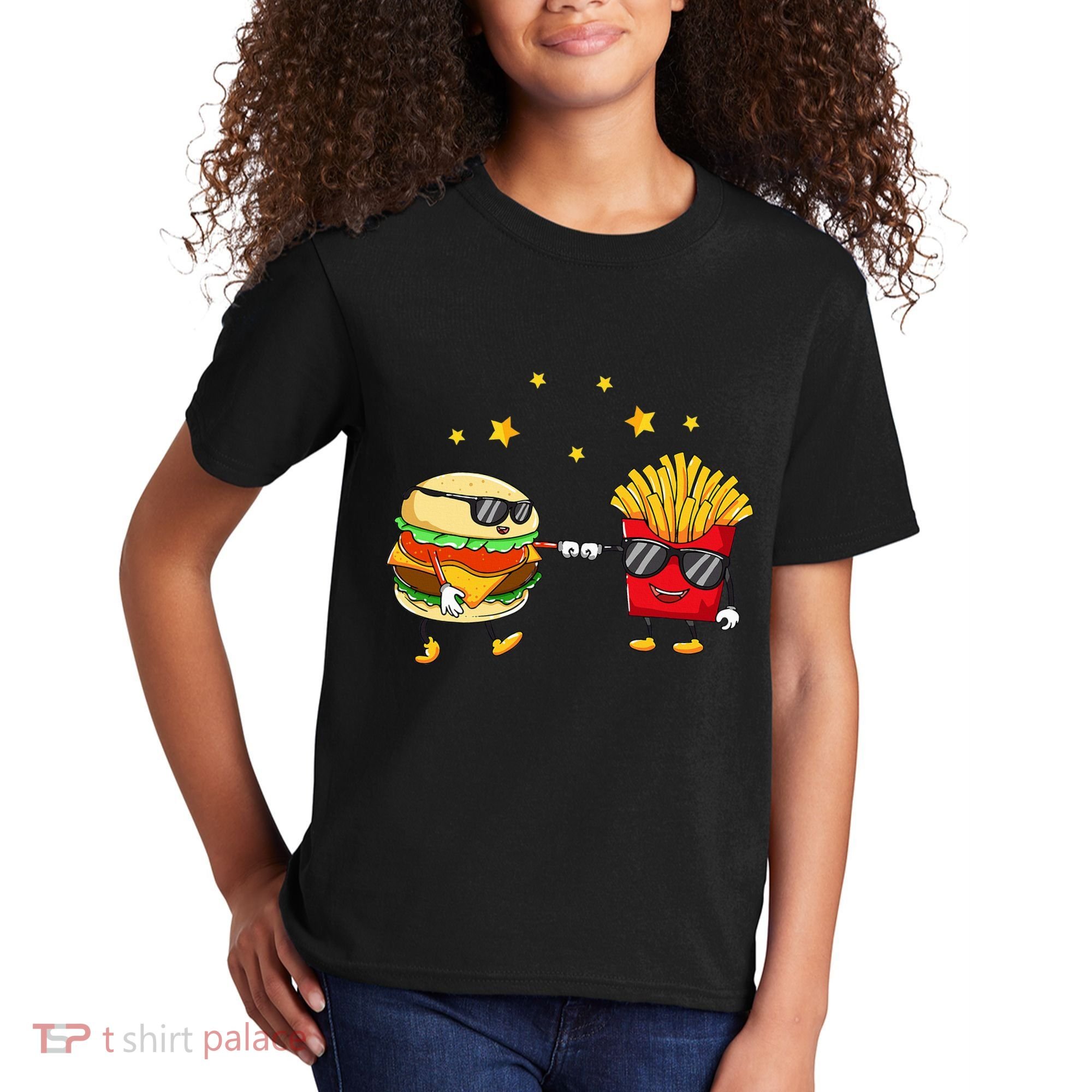 Burger And Fries Friends Cheeseburger Hamburger Kids T-Shirt