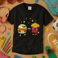 Burger And Fries Friends Cheeseburger Hamburger Kids T-Shirt thumb 3