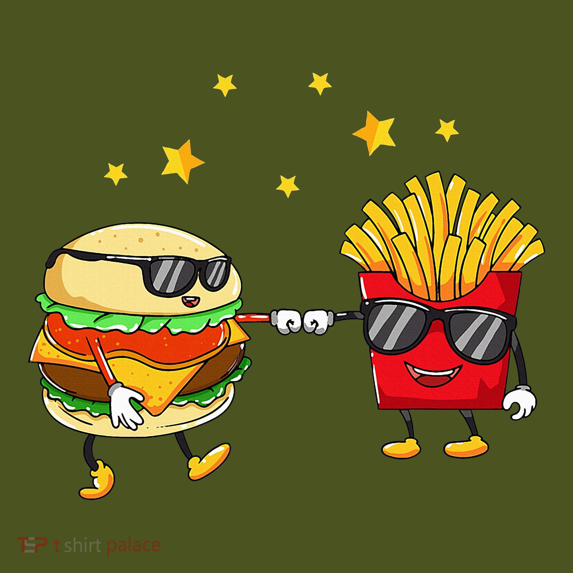 Burger And Fries Friends Cheeseburger Hamburger The Baniff Cuffed Pom Beanie