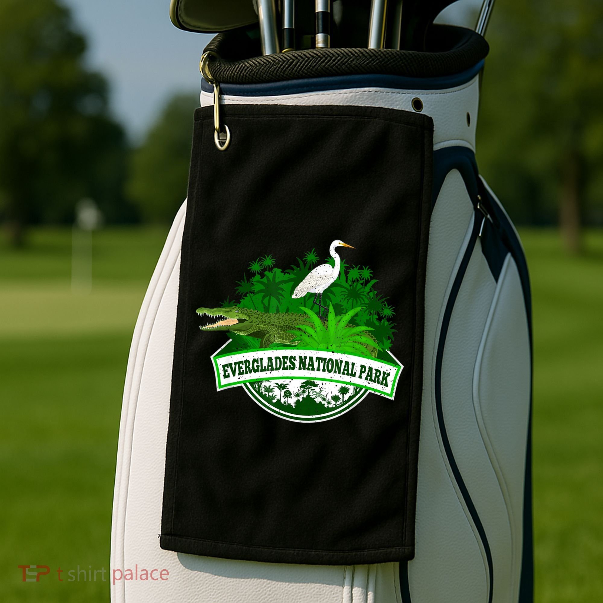 Bird And Florida Alligator Of Everglades National Park Golf Towel
