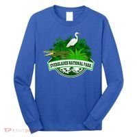Bird And Florida Alligator Of Everglades National Park Long Sleeve Shirt thumb 0