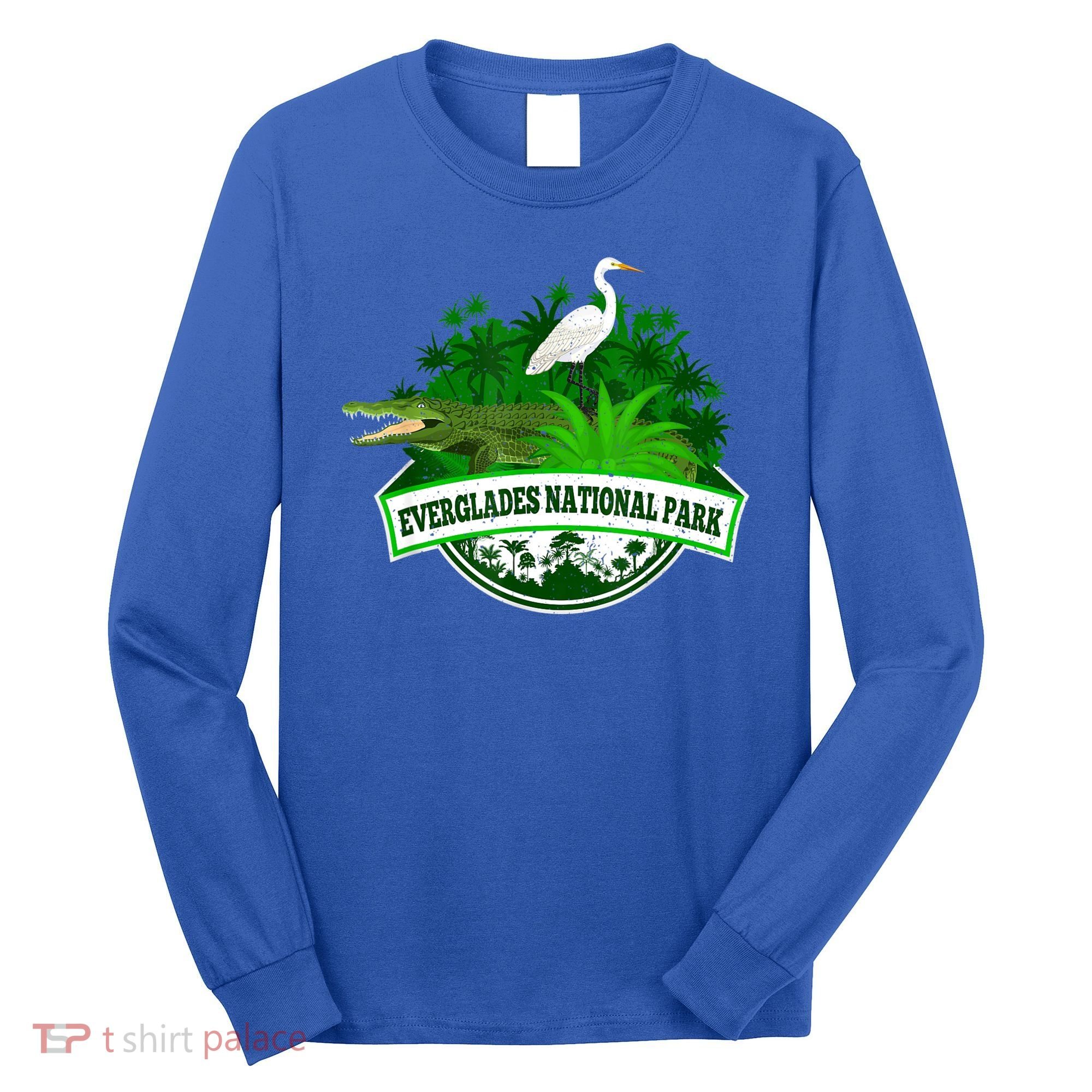 Bird And Florida Alligator Of Everglades National Park Long Sleeve Shirt