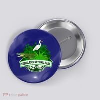Bird And Florida Alligator Of Everglades National Park Button thumb 0