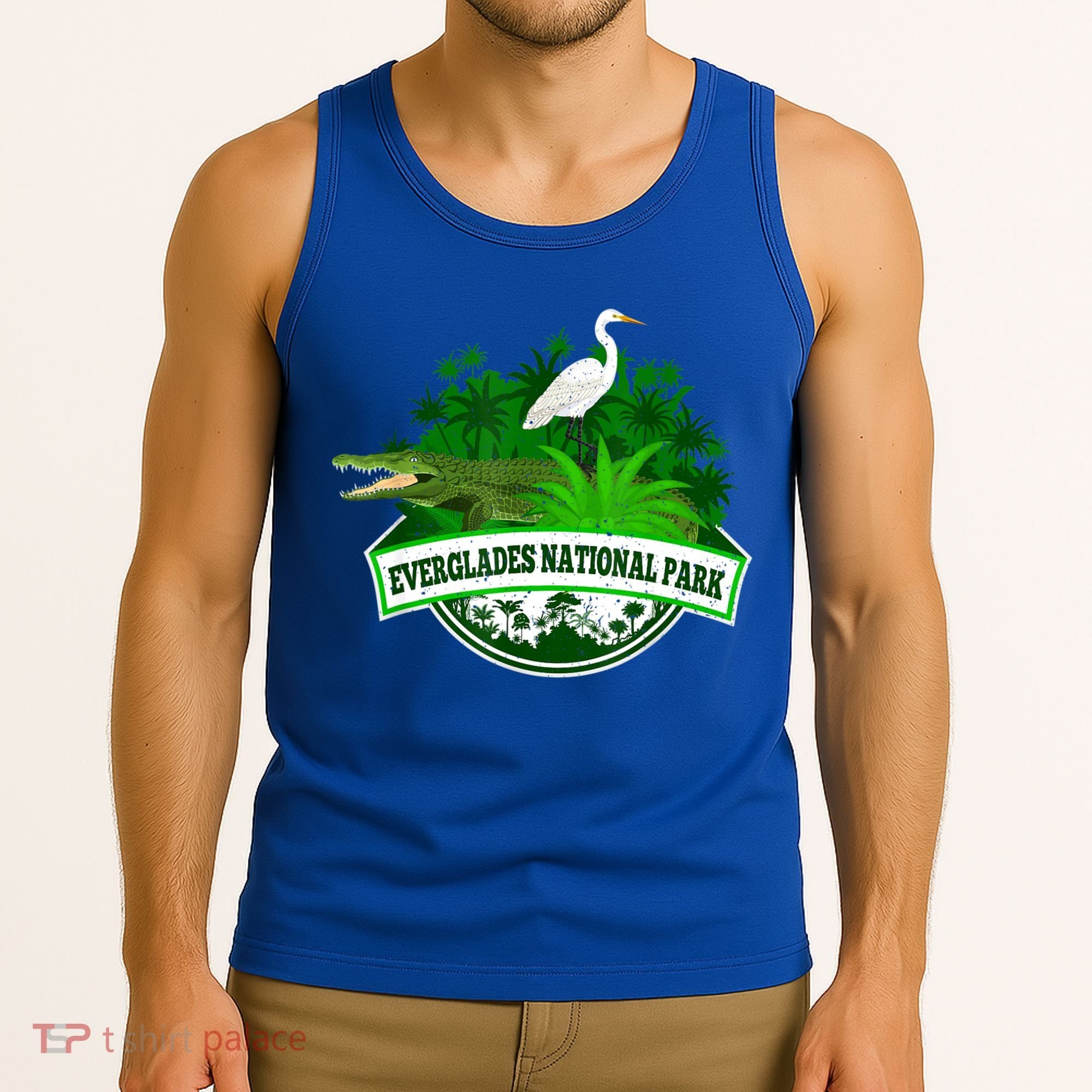 Bird And Florida Alligator Of Everglades National Park Tank Top