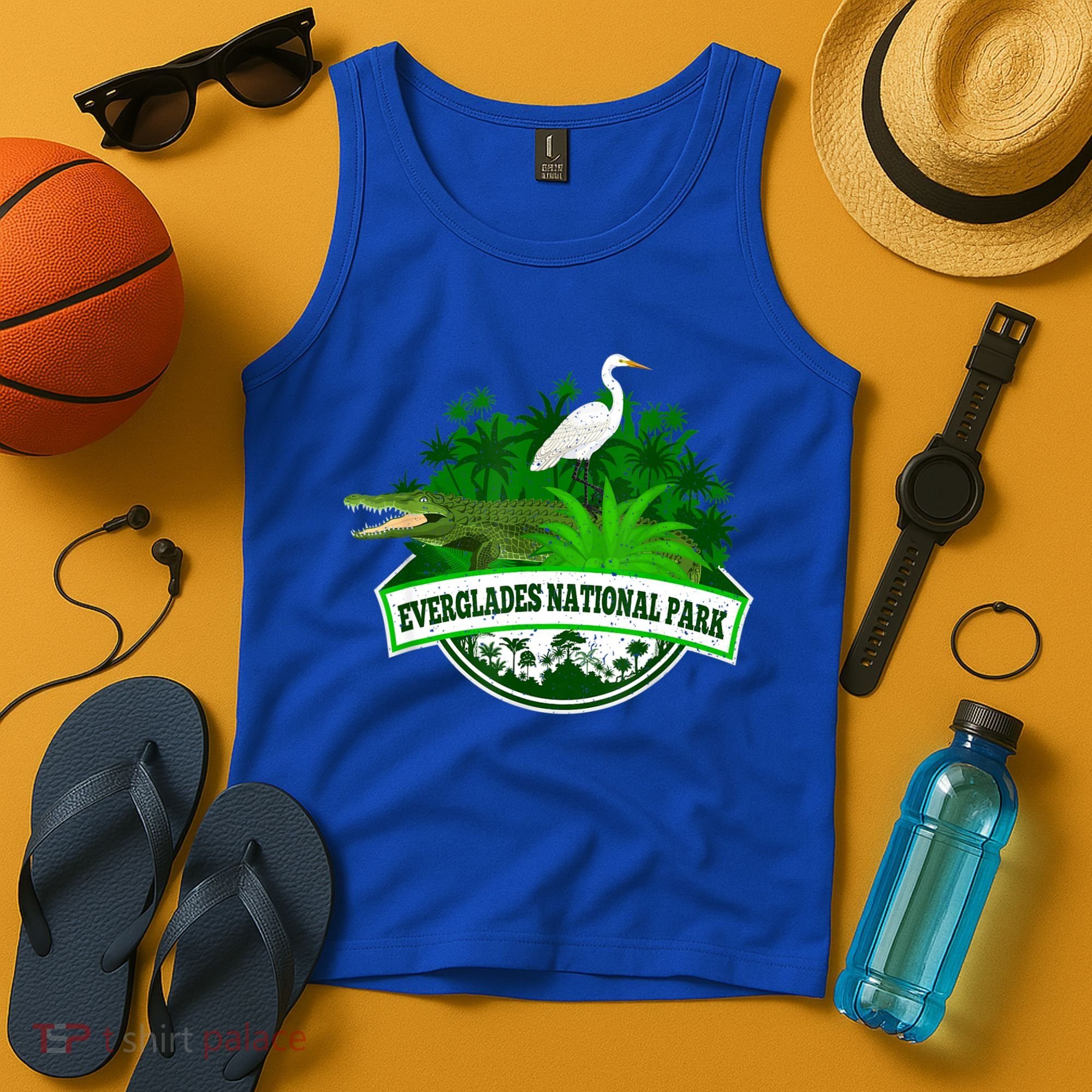 Bird And Florida Alligator Of Everglades National Park Tank Top
